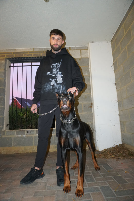 DOBERMAN HOODIE - BLACK